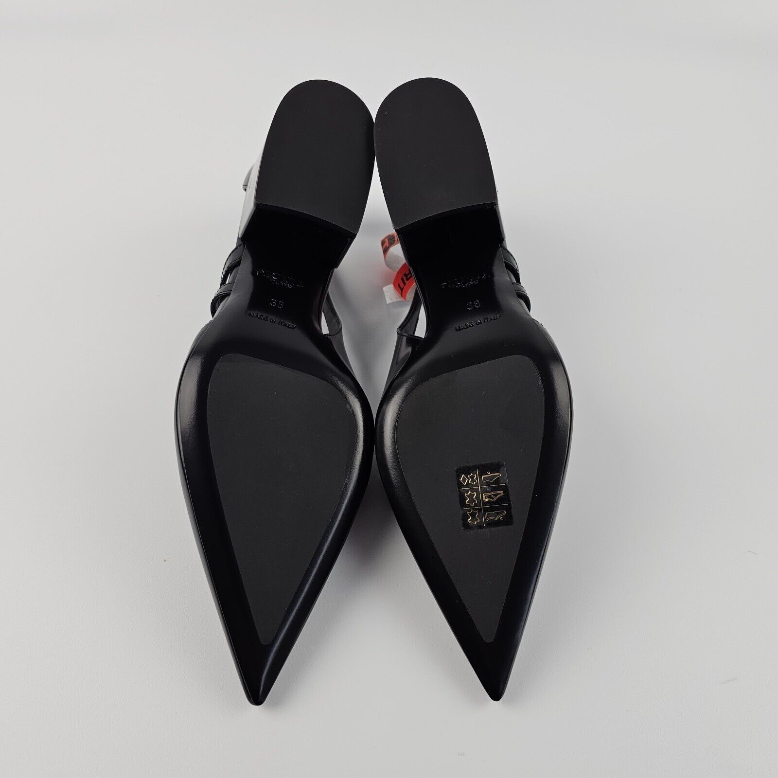 PRADA Cut-Out Black Leather 55mm Pumps New And Authentic