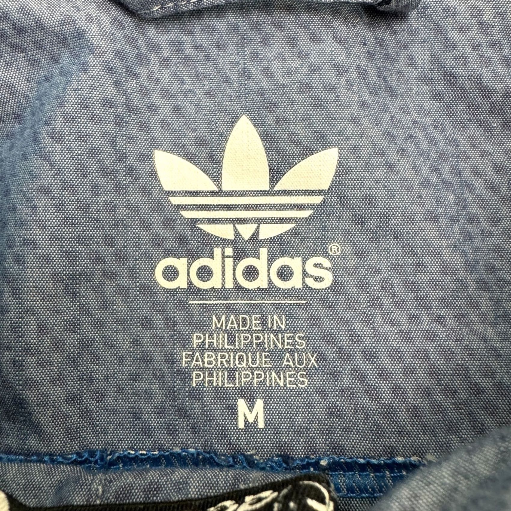 Adidas Adidas Shirt Mens Medium Blue Casual Chambray Textured Long Sleeve Button Down Size US M / EU 48-50 / 2 - 6 Thumbnail