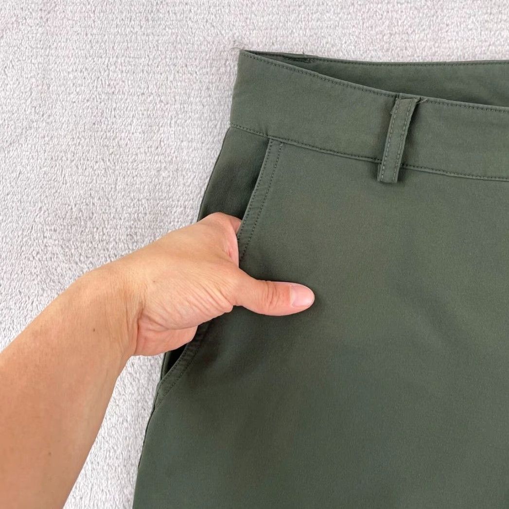 Olive Olivers Mens Shorts 31 Green Chino Nylon Spandex Performance USA Made in USA Regular Fit Flat Front Stretch Short Size US 31 - 3 Thumbnail