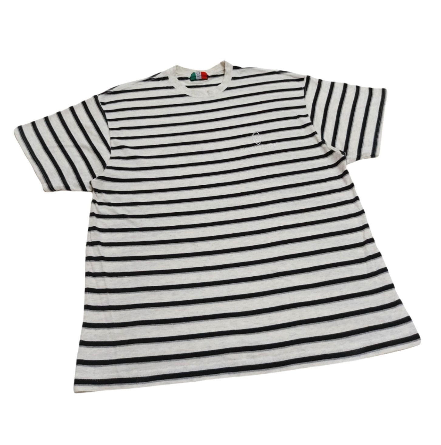 Gianni Valentino Vintage Gianni Valentino Stripe Embroidered Logo Tee Size US L / EU 52-54 / 3 - 5 Thumbnail