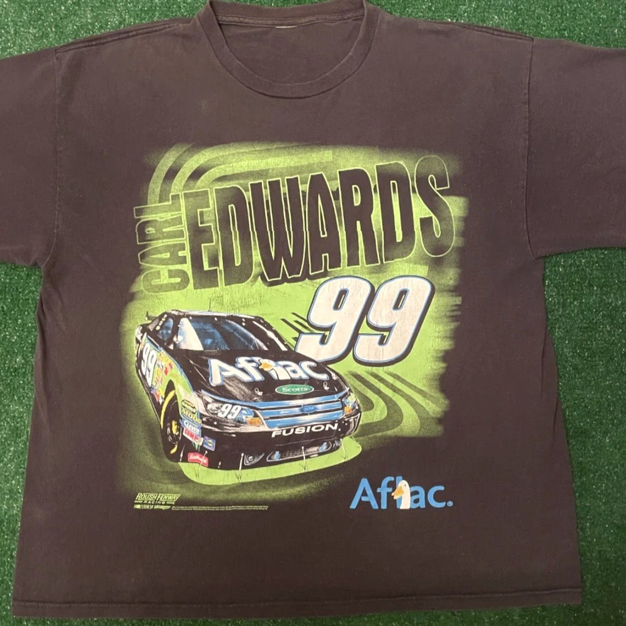 NASCAR VINTAGE 90s Y2K Nascar Aflac Carl Edwards Big Graphic VTG Shirt Mens Size L Black USA Sports Hip Hop Size US L / EU 52-54 / 3 - 3 Thumbnail