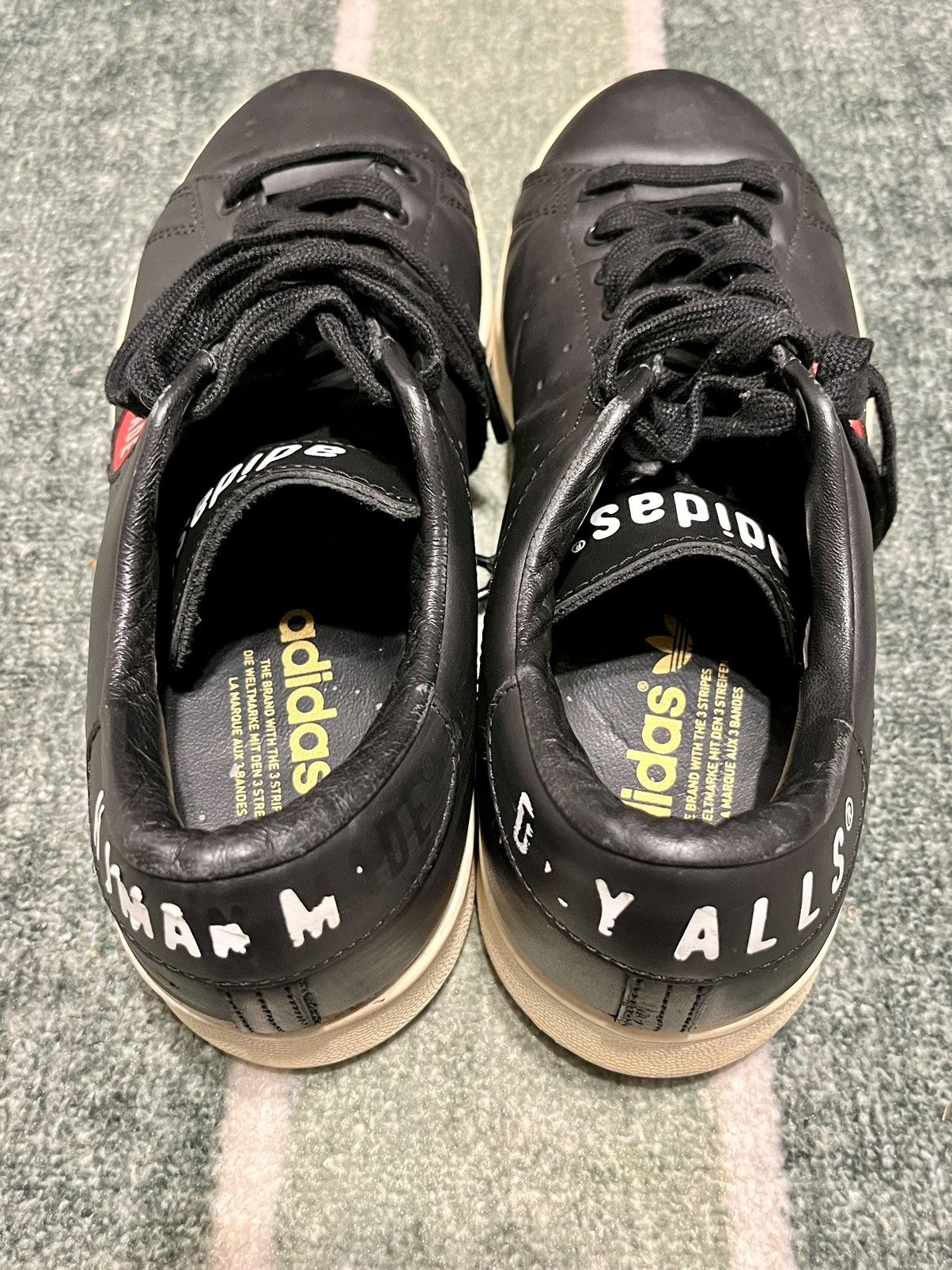 Adidas × Human Made Human Made Adidas Black Leather Low Top Sneakers Size US 8 / EU 41 - 3 Thumbnail
