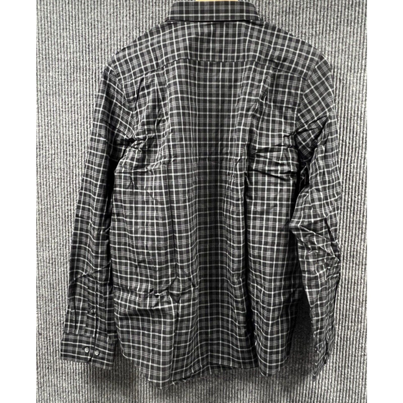 George GEORGE Mens Shirt Medium Black Plaid Classic Fit Button-Down Stretch Casual NWT Size US M / EU 48-50 / 2 - 4 Thumbnail