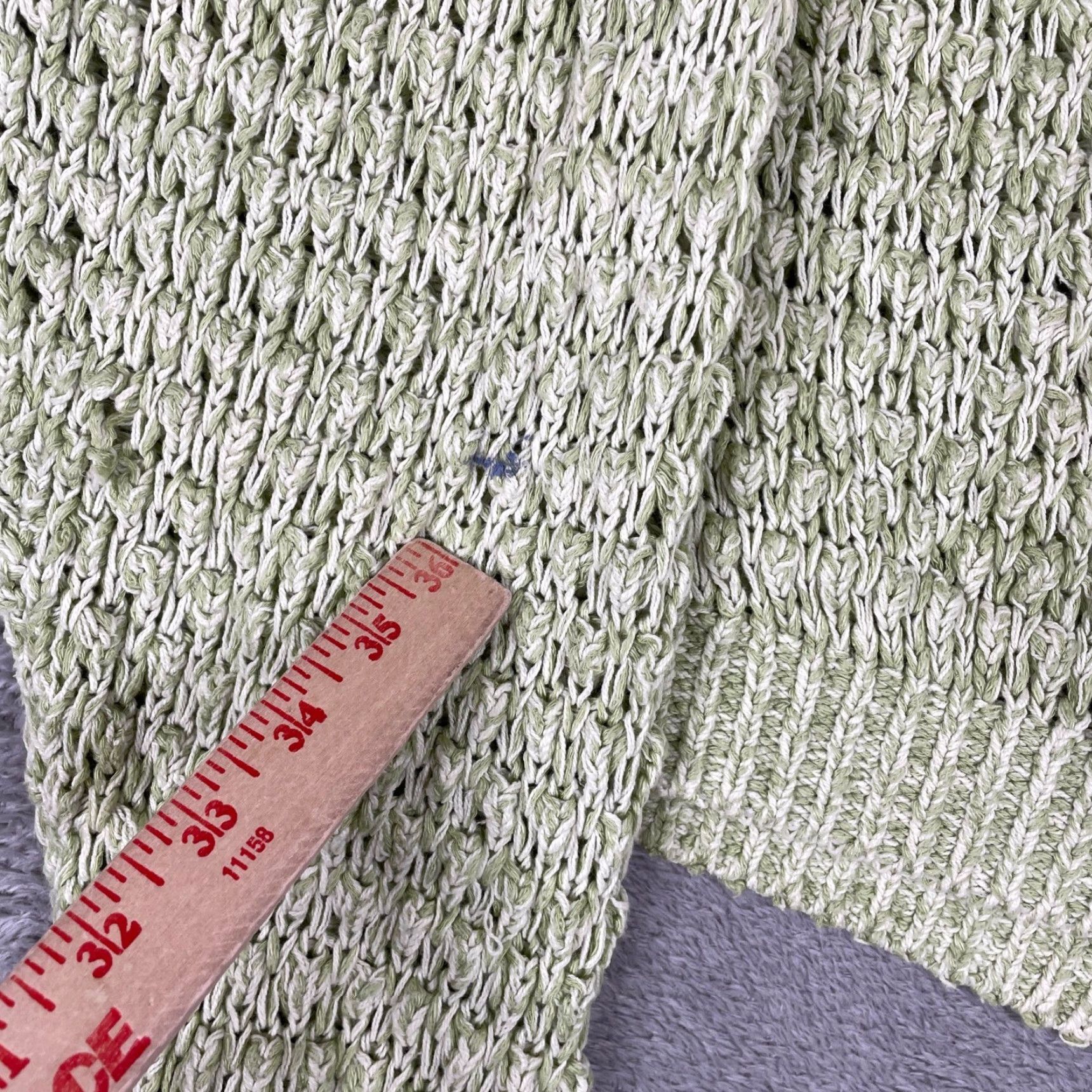 Free People VINTAGE? No. Free People Green Crochet Knit Sweater Womens XS Dolman Sleeve Pullover Boho Crochet Lightweight Open-Knit Slim? Size XS / US 0-2 / IT 36-38 - 4 Thumbnail