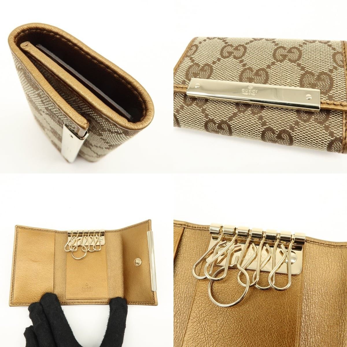 Gucci Gucci GG Canvas 6 Ring Key Case Brown Size ONE SIZE - 5 Thumbnail