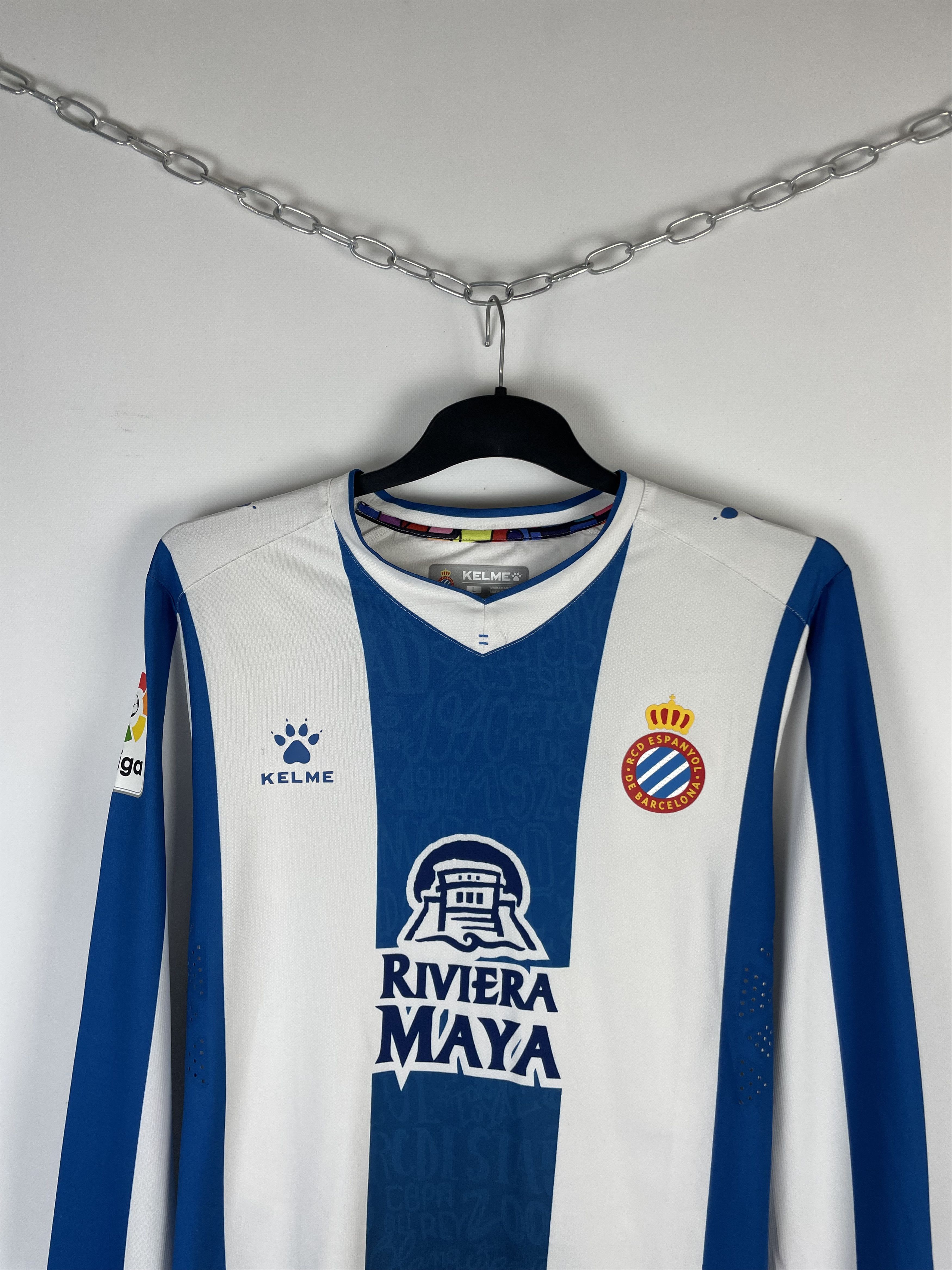 Vintage Kelme Espanyol Jersey Long Sleeve Home Size US L / EU 52-54 / 3 - 3 Thumbnail