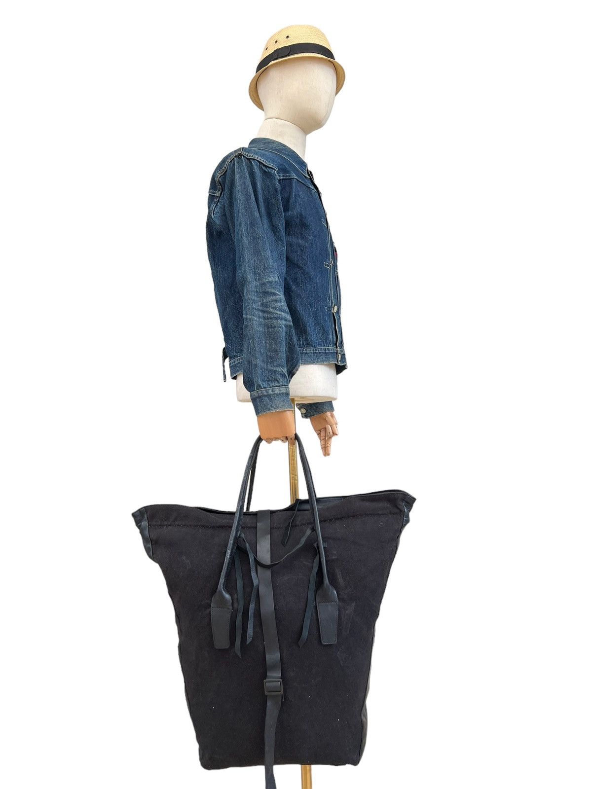 ato Ato Japan Hybrid Leather Cotton Unique Tote Bag Large Size ONE SIZE - 6 Thumbnail