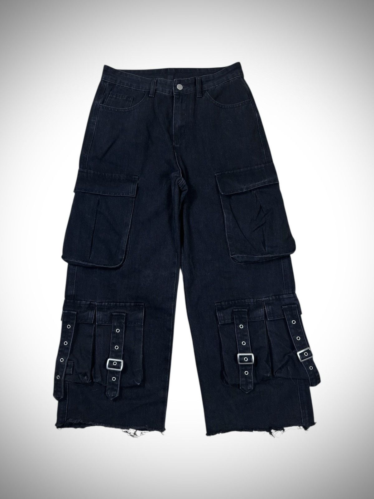 Japanese Brand ROMWE - Japanese Archives Grunge Punk Pocket Cargo Jeans Size US 29 - 1 Thumbnail