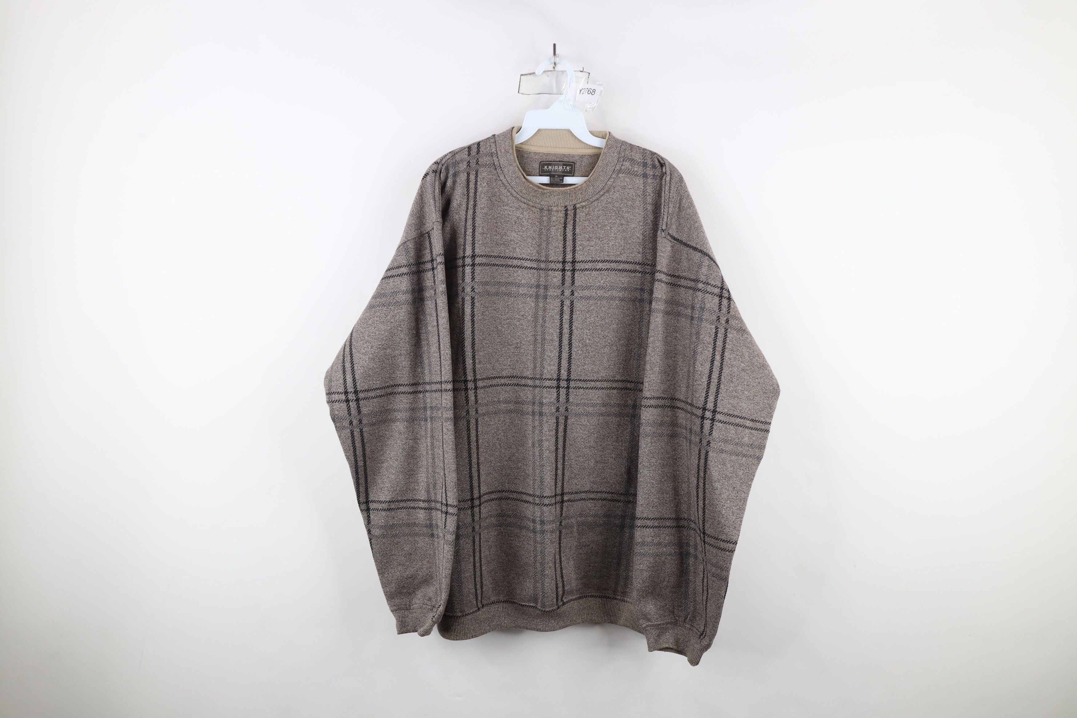 Vintage Vintage 90s Streetwear Faded Checkered Crewneck Sweatshirt Size US XL / EU 56 / 4 - 1 Thumbnail