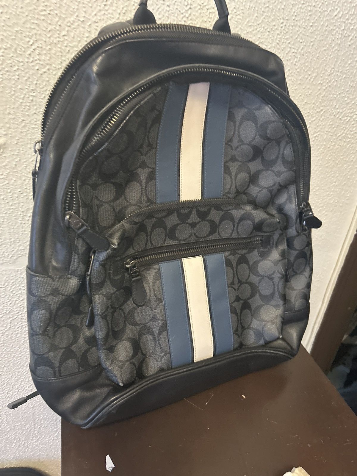 Coach black blue stripe designer coach bag Size ONE SIZE - 1 Preview