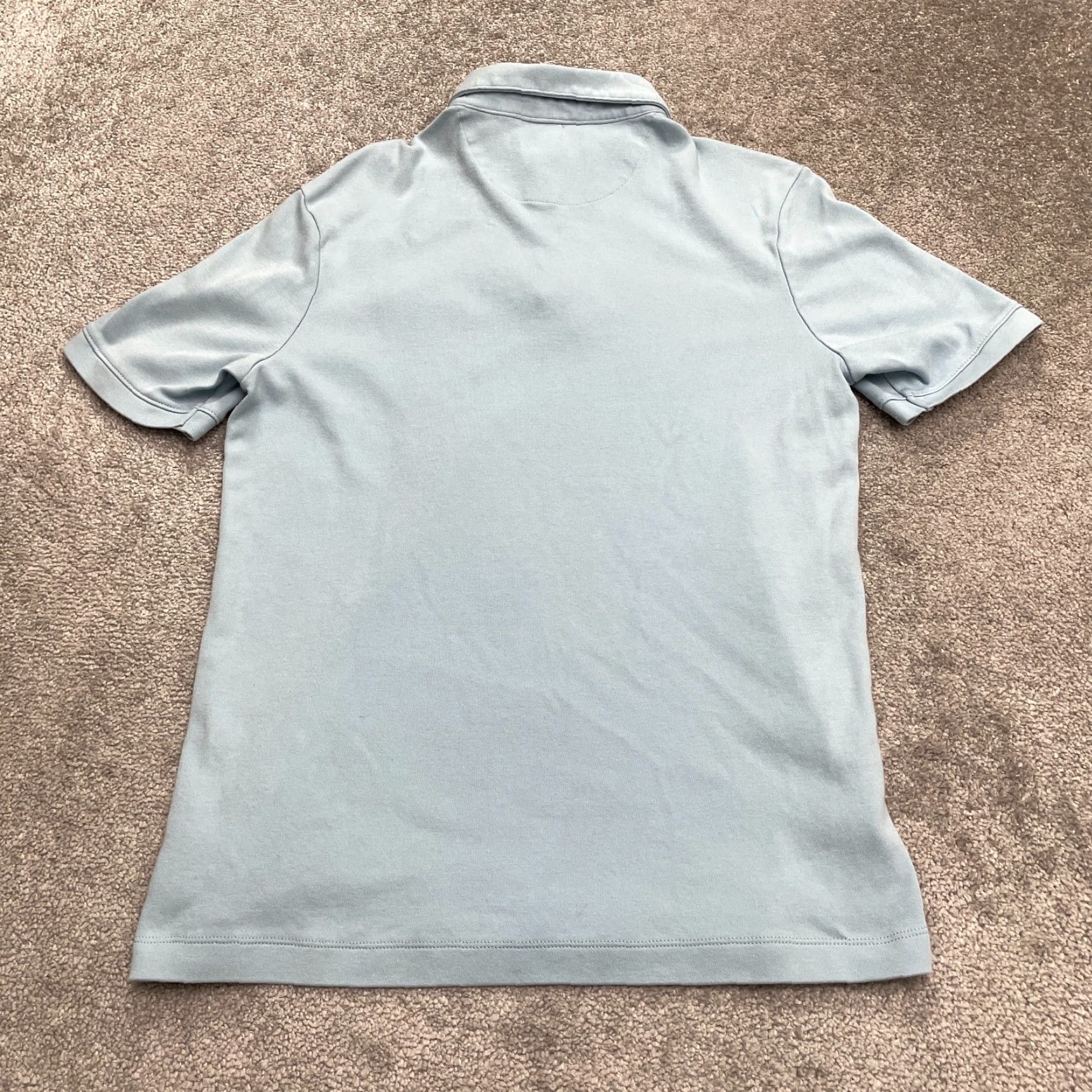 Vintage Tahari Polo Shirt Mens Medium Light Blue Pique 100% Cotton Short Sleeve Pocket Classic Golf Dress Shirt Mens M Blue Size US M / EU 48-50 / 2 - 3 Thumbnail