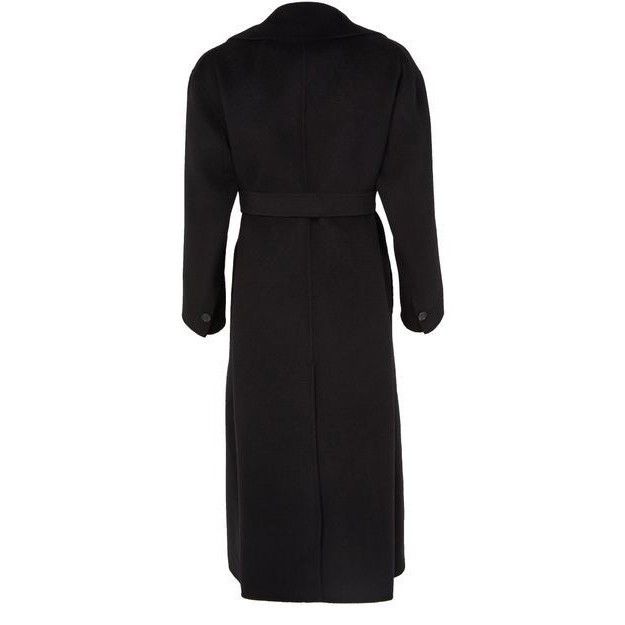Max Mara MAX MARA Dalila Belted Black Wool Long Coat New & Authentic Size XS / US 0-2 / IT 36-38 - 2 Thumbnail