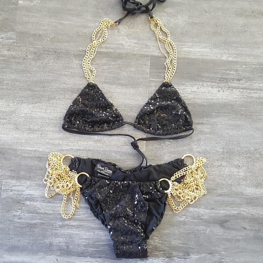 Designer Black BB "Everything That Glitters" Bikini Top Size ONE SIZE - 4 Thumbnail