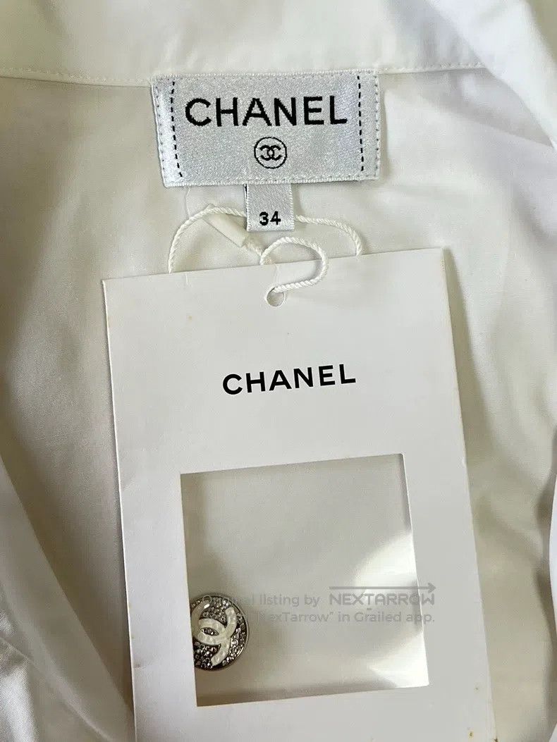 Chanel Chanel White long-sleeved shirt Size XXS / US 00 / IT 34 - 6 Thumbnail