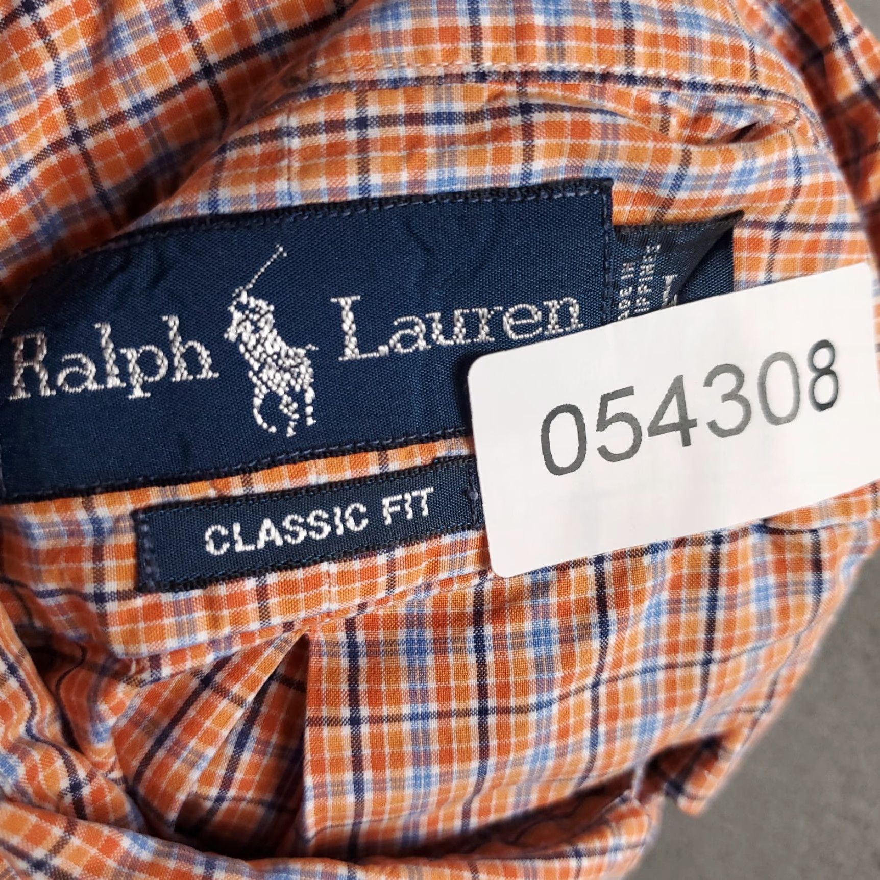 Ralph Lauren Ralph Lauren Shirt Mens Large Orange Blue Plaid Pony Button Up Short Sleeve Size US L / EU 52-54 / 3 - 7 Thumbnail