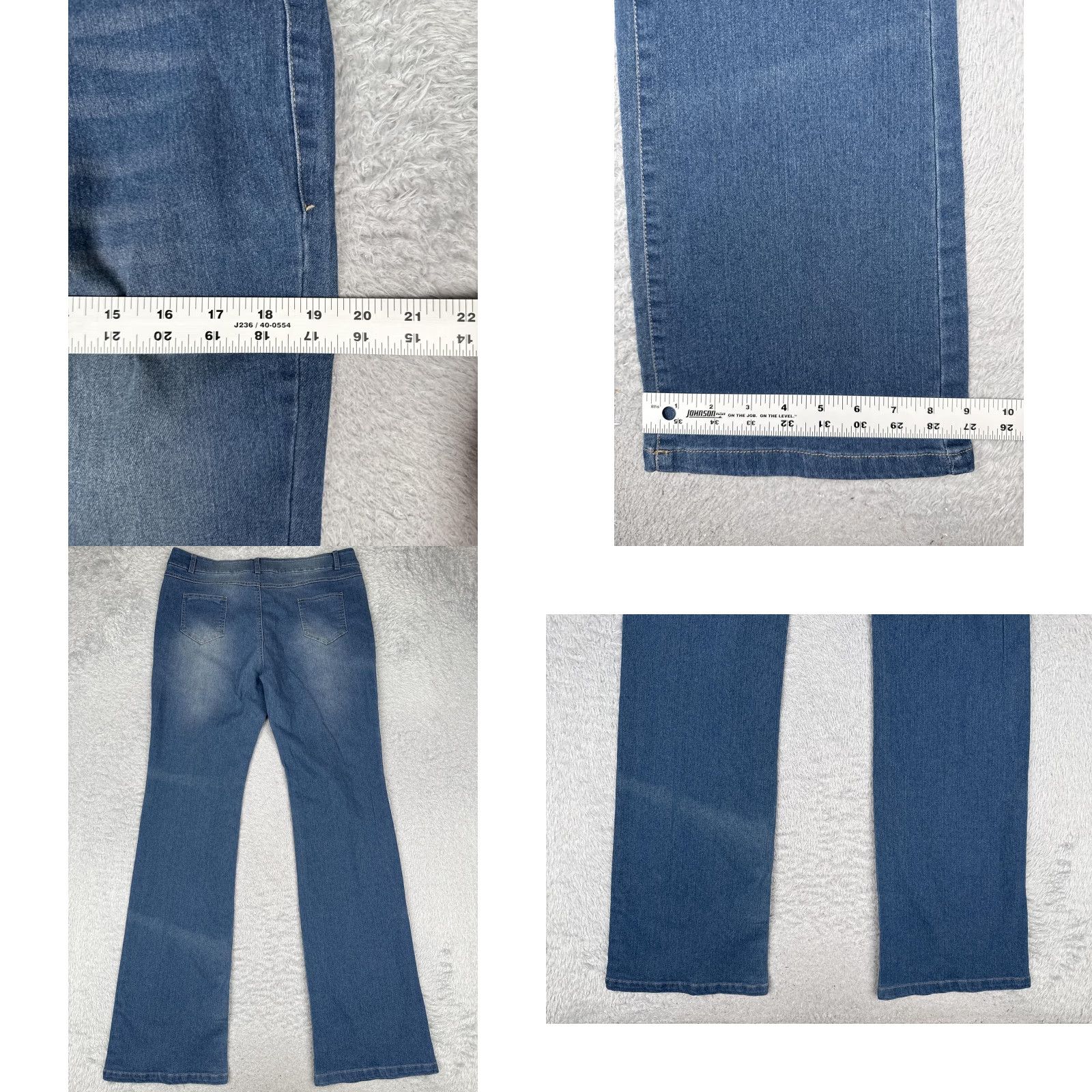 Denime JJC Jeans Womens 1X Blue Denim Bootcut Stretch Mid Rise Classic Casual Pants Jeans Size 40" / US 18 - 9 Thumbnail