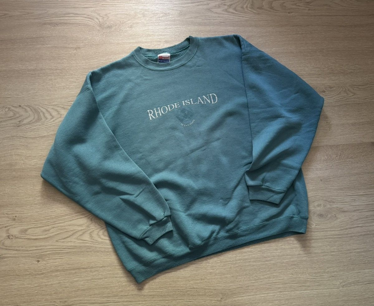 Hanes Vintage 90’s Hanes Rhode Island Ocean State Faded Sweatshirt Size US XL / EU 56 / 4 - 1 Thumbnail