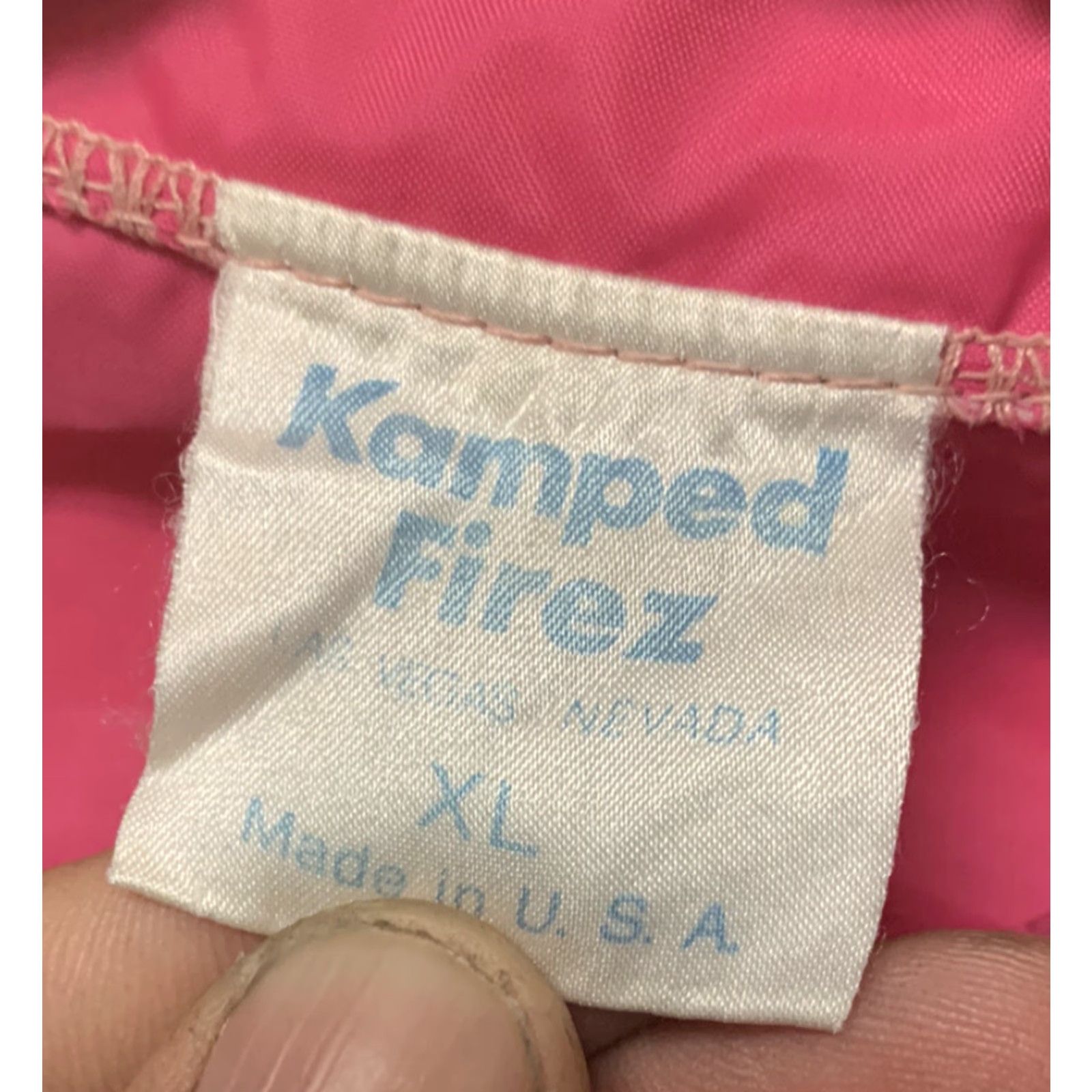 Vintage VINTAGE Kamped Firez 70s Pink Nylon Race Jacket Adult XL Size US XL / EU 56 / 4 - 6 Thumbnail