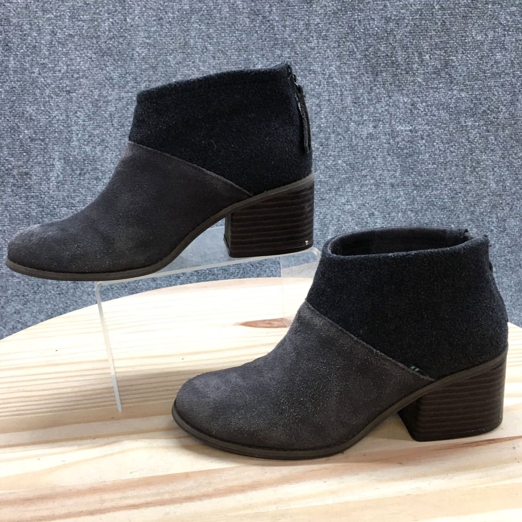 Toms Toms Boots Womens 7.5 Lacy Ankle Bootie Gray Casual Comfort Block Heels 10013058 Size US 8 / IT 38 - 4 Thumbnail