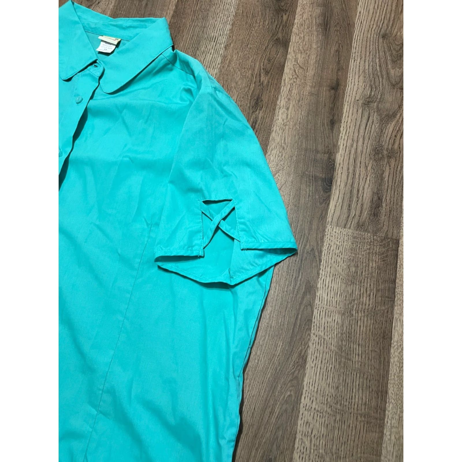 Vintage BocaBay Shirt Womens XX Teal Button Up Open Slit Sleeves Casual Modern Fall Spring Summer Size XXL / US 16-18 / IT 52-54 - 6 Thumbnail