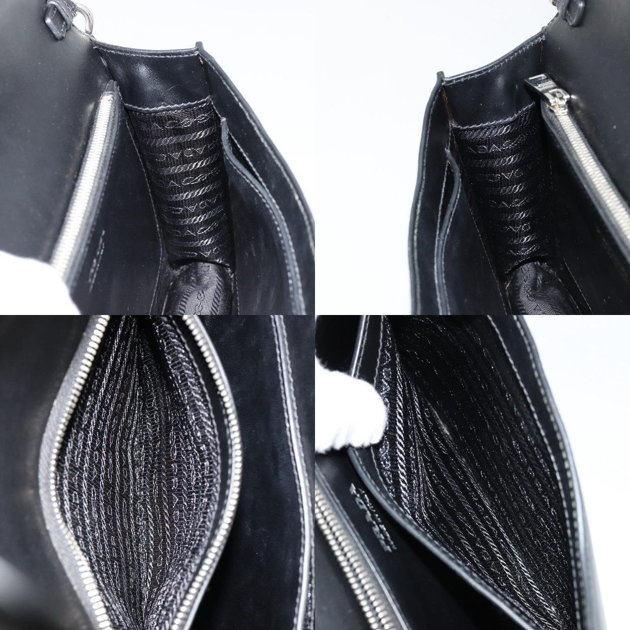 Prada Prada Leather Electra Studs Shoulder Bag Black Size ONE SIZE - 16 Thumbnail