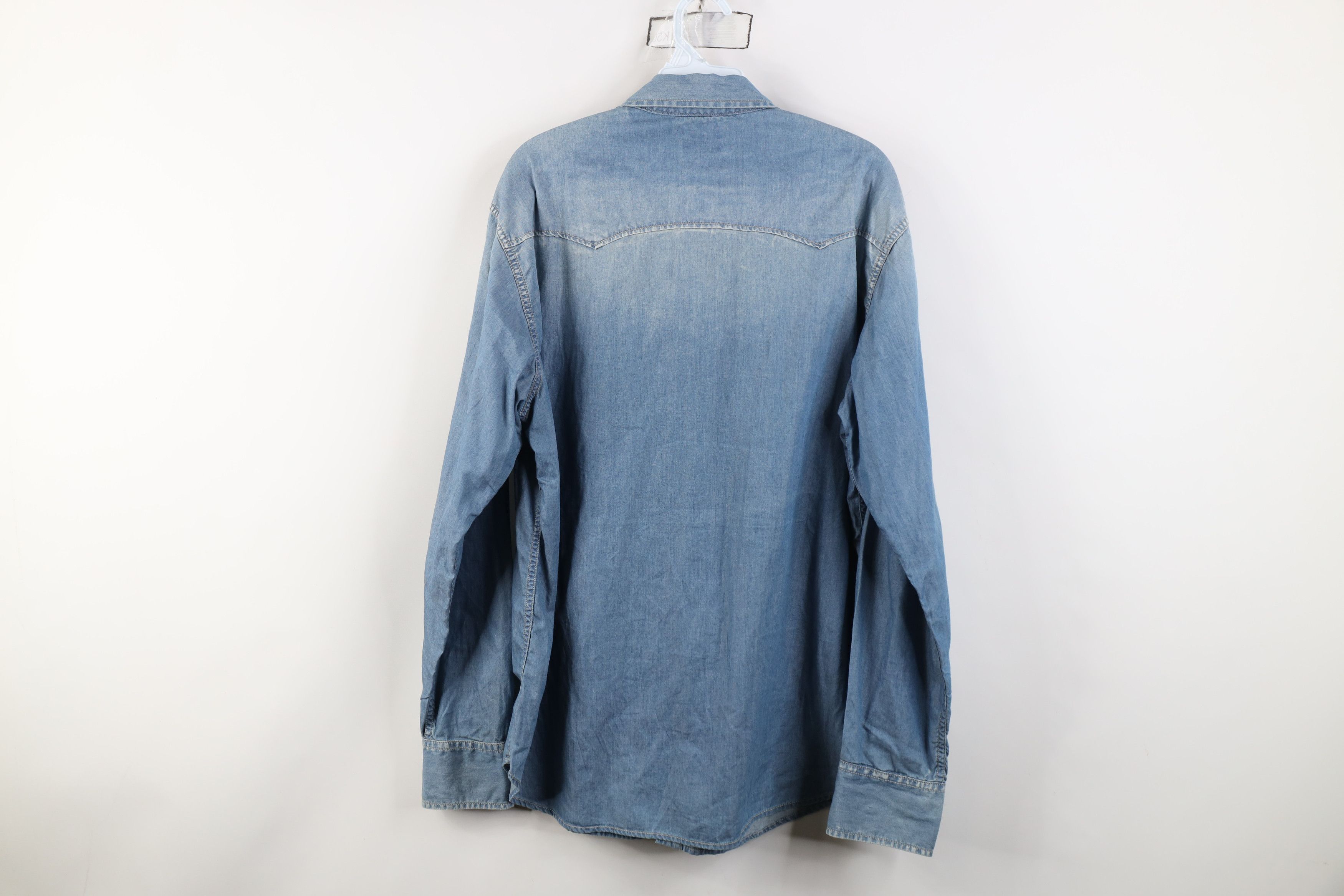 Lucky Brand Vintage Lucky Brand Western Rodeo Denim Snap Button Shirt Size US L / EU 52-54 / 3 - 14 Thumbnail