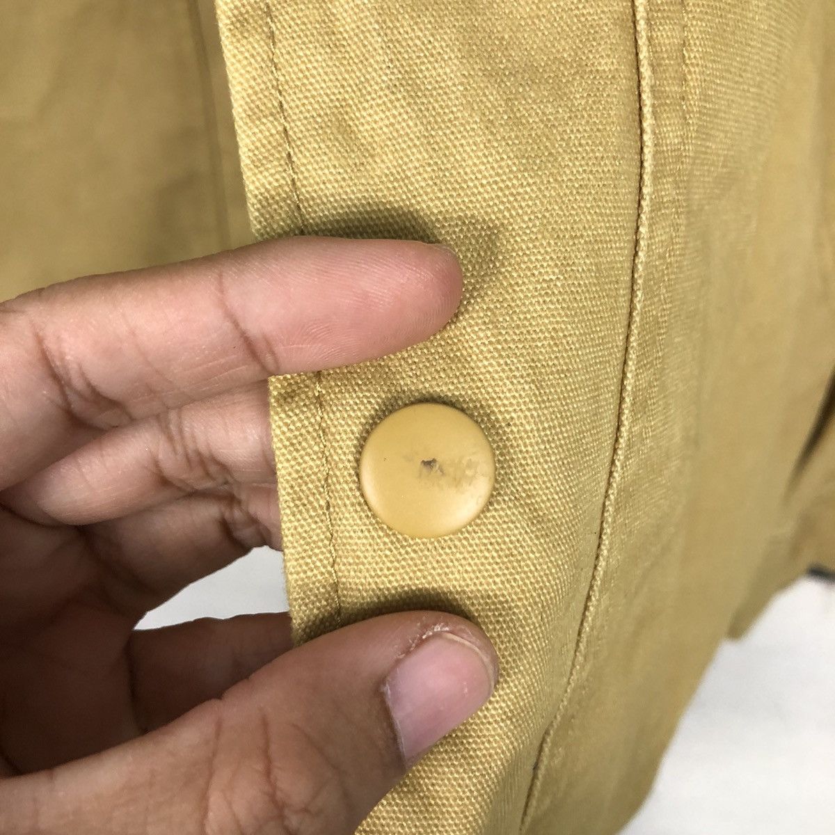 Vintage Rich Yellow Chore Work Jacket H&M Multi Pocket Issey Miyake Size US S / EU 44-46 / 1 - 17 Thumbnail