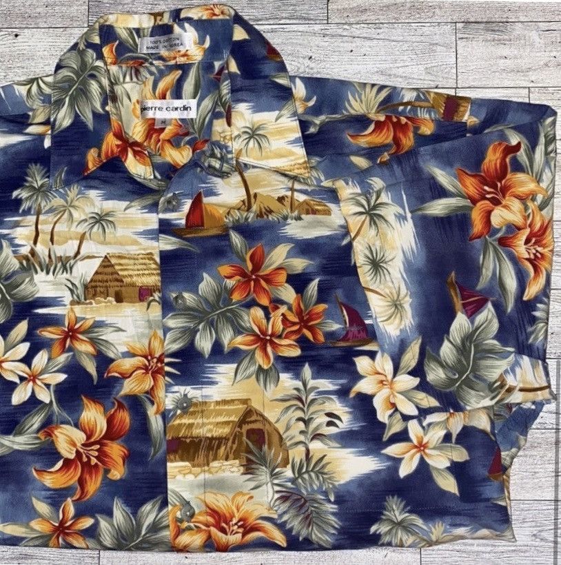 Pierre Cardin Pierre Cardin, Hawaiian Print, Cotton Short Sleeve Button Up Size US M / EU 48-50 / 2 - 5 Thumbnail
