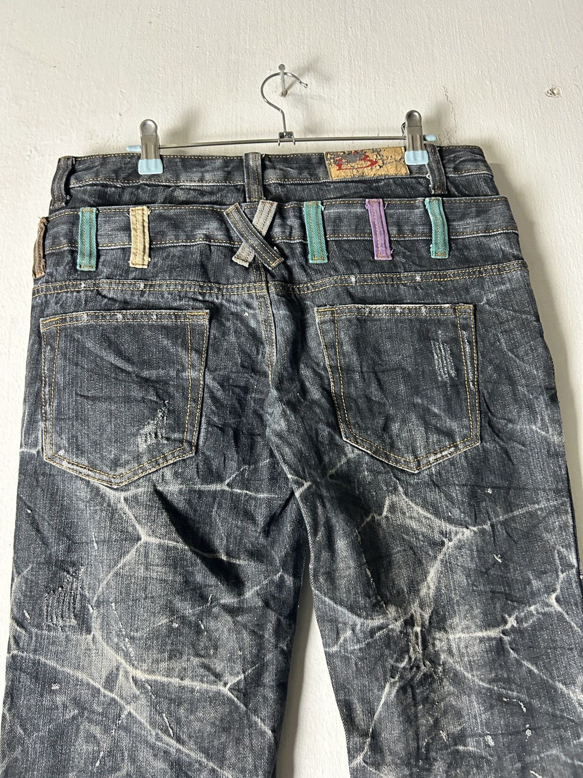 Le Grande Bleu (L.G.B.) Double Waist Sick Faded Explosion Fashion Japan Punk Style Size US 32 / EU 48 - 9 Thumbnail