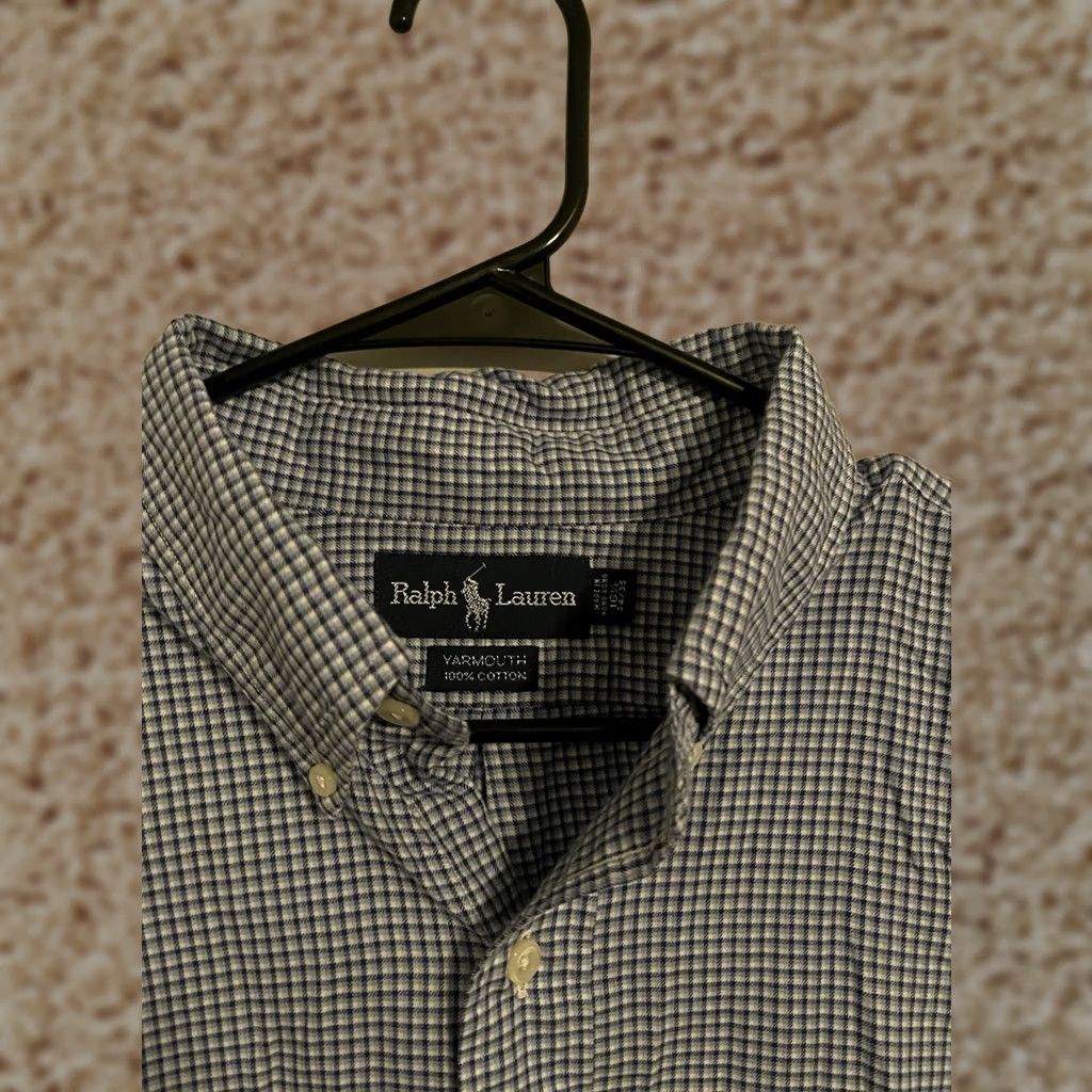 Polo Ralph Lauren Polo Ralph Lauren Blue Check Button Up Dress Shirt Men's 16.5 34/35 Yarmouth Size 46R - 1 Thumbnail