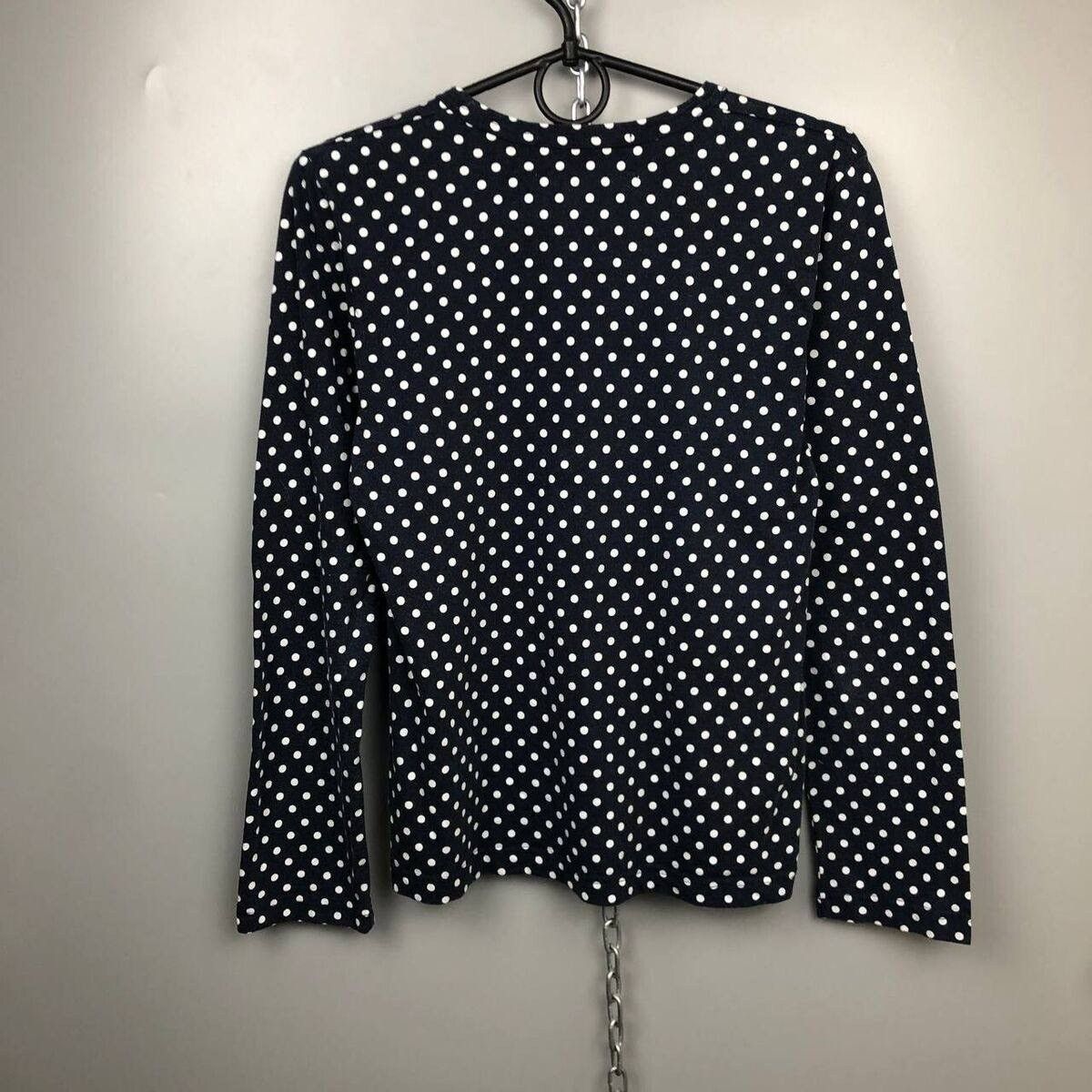 Comme des Garcons × H&M Comme des Garçons H&M Women Navy White Polka Dot Blouse Size S / US 4 / IT 40 - 2 Thumbnail