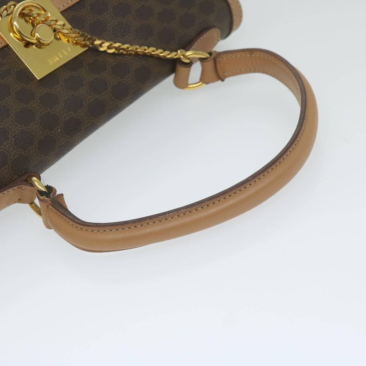 Celine CELINE Macadam Canvas Hand Bag Pvc Leather Brown Size ONE SIZE - 7 Thumbnail