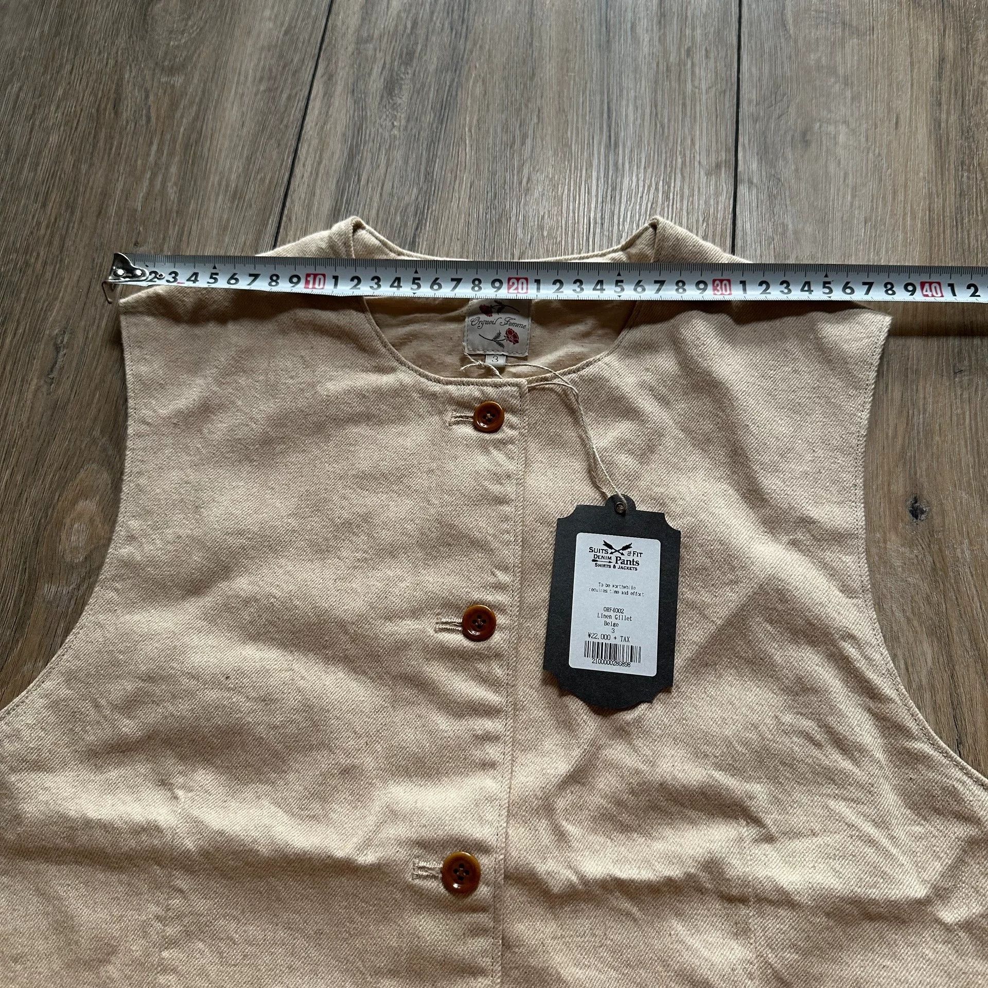 Orgueil ORGUEIL Vintage Cotton-Linen Vest Size US L / EU 52-54 / 3 - 7 Thumbnail