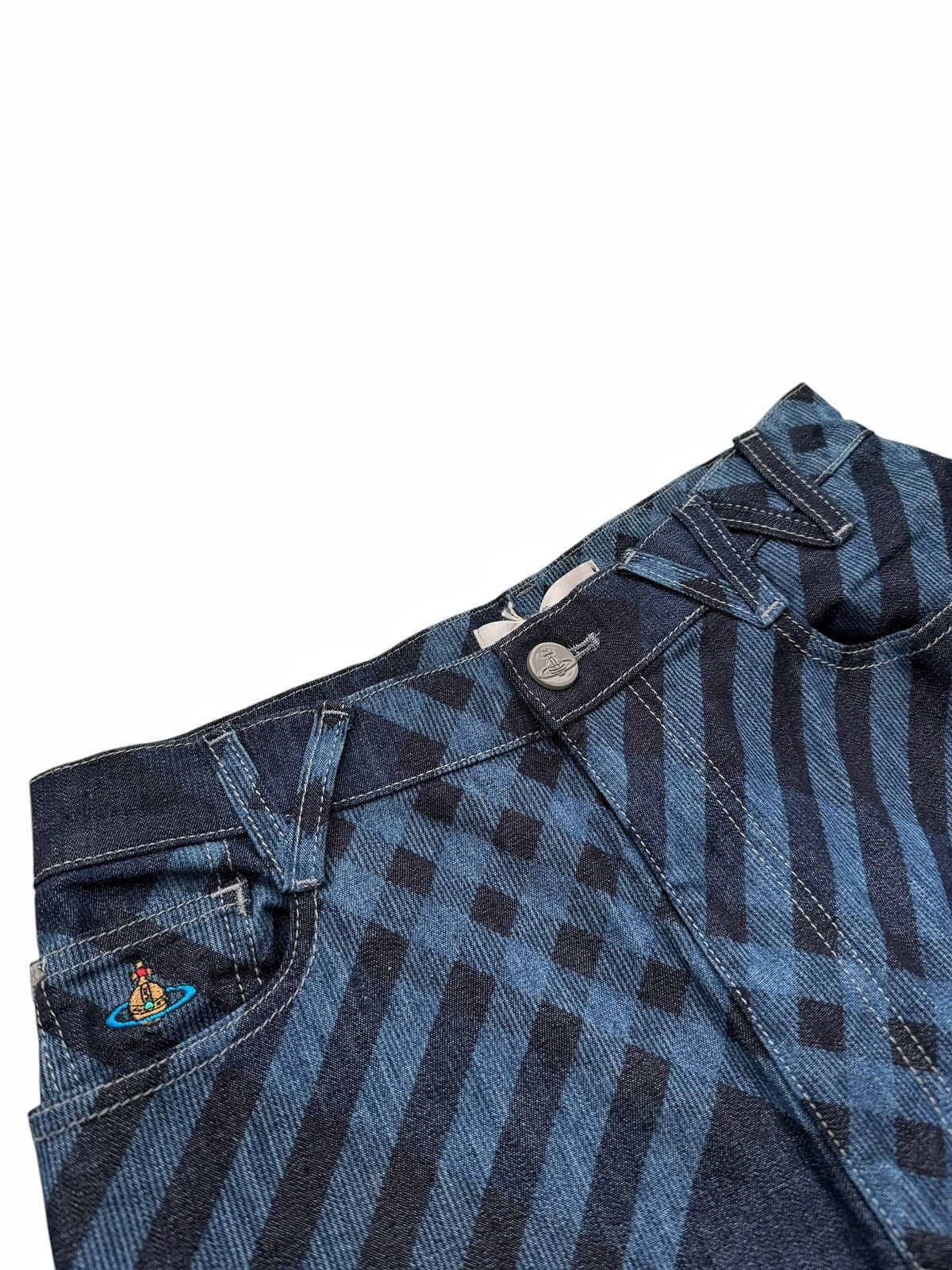 Vivienne Westwood Ray 5 Pocket Pattern Plaid Jeans Size 25" / US 0 / IT 36 - 3 Thumbnail