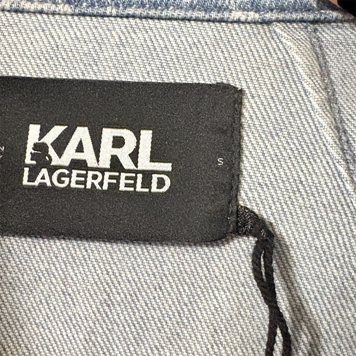 Karl Lagerfeld Karl Lagerfeld Light Blue Floral-Print Denim Jacket Size S / US 4 / IT 40 - 9 Thumbnail