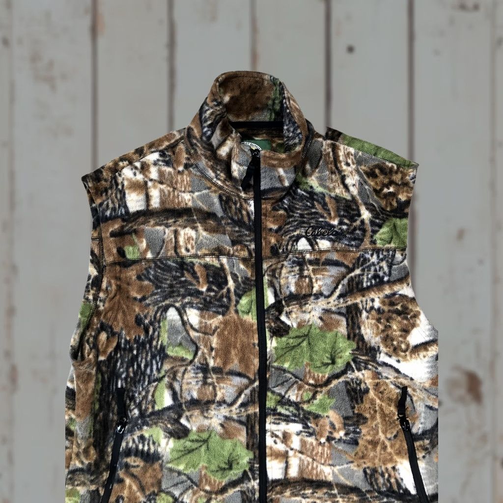 Vintage Cabela's Vest Mens XL Brown Camouflage Fleece Full Zip Pockets Outdoor Hunting Size US XL / EU 56 / 4 - 1 Thumbnail