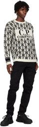 C.P. Company o1y1224 Logo Crewneck Sweater in Off white/Black Size US S / EU 44-46 / 1 - 4 Thumbnail