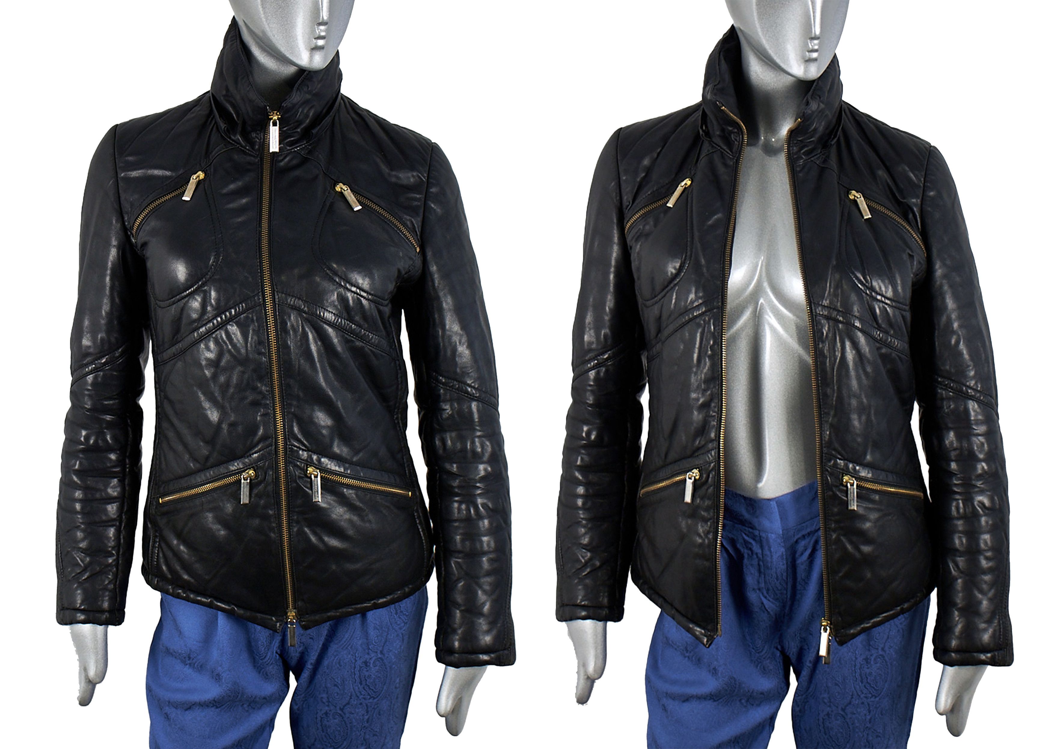 Other Y2K Italian leather down jacket Sergio Grazzini puffer Size S / US 4 / IT 40 - 4 Thumbnail