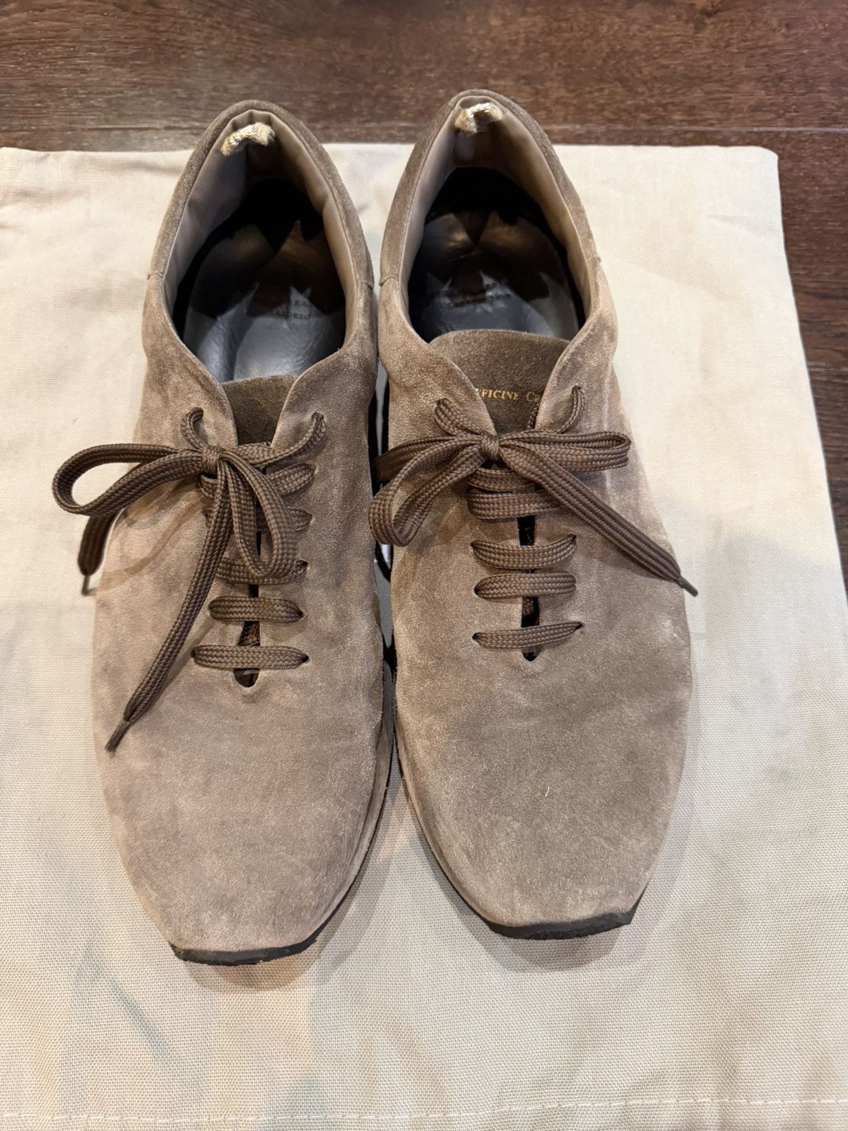 Officine Creative Officine Creative Suede Low Top Sneakers Taupe Brown Size US 11 / EU 44 - 1 Thumbnail