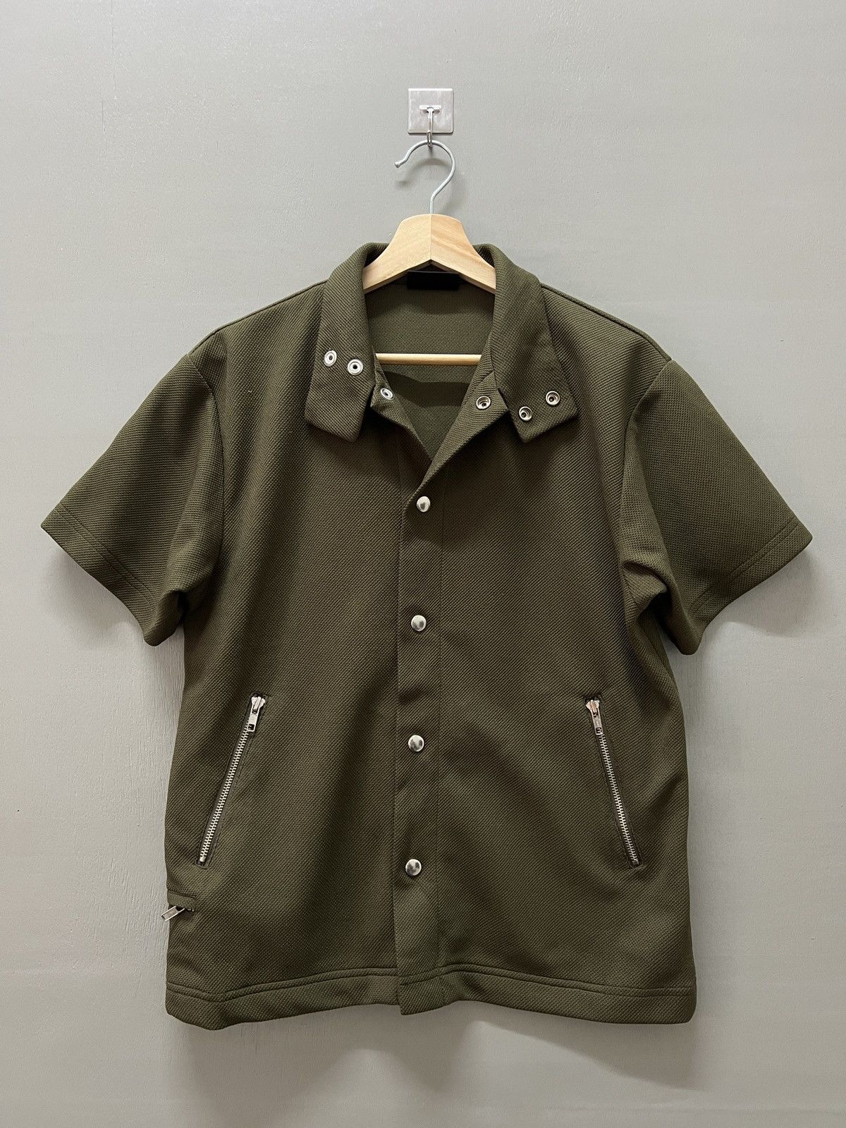Vintage S Canal Homme Olive Snap Button Shirt