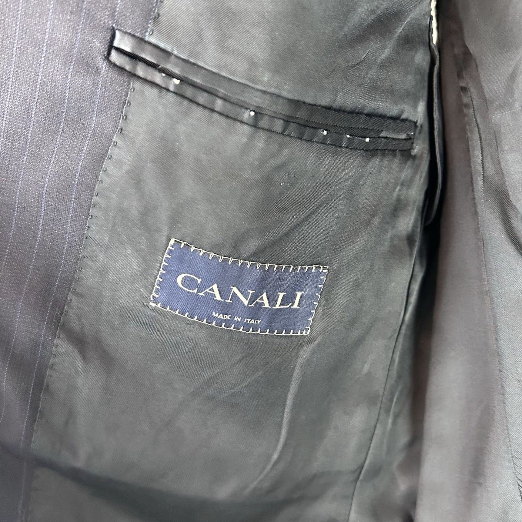 Canali VINTAGE Canali Sport Coat Men 40 Blue Blazer Pin Stripe Casual Suit Jacket Size 40R - 3 Thumbnail