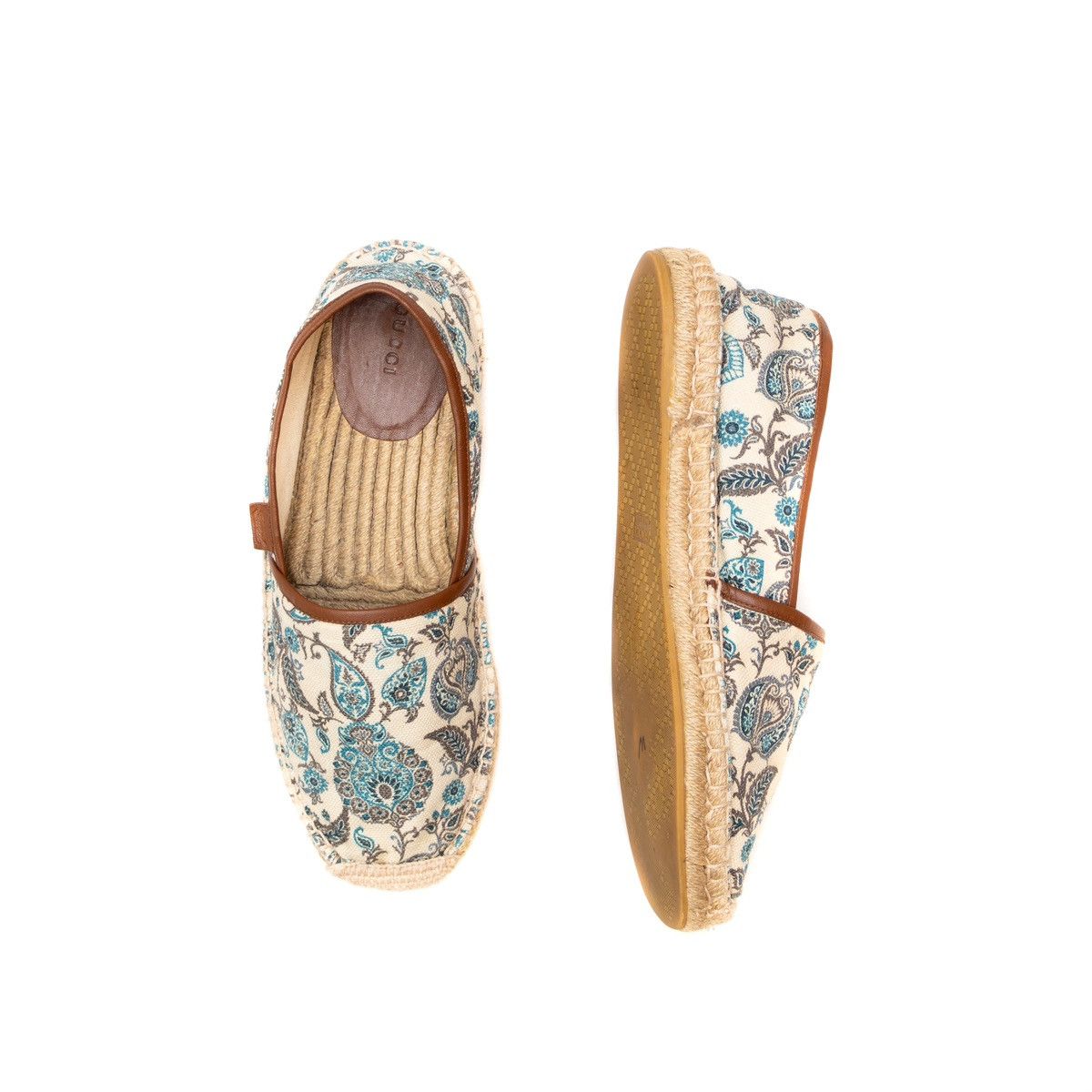 Gucci GUCCI Men’s Cloth espadrilles Creme and multicolor paisley Size US 9 / EU 42 - 1 Thumbnail