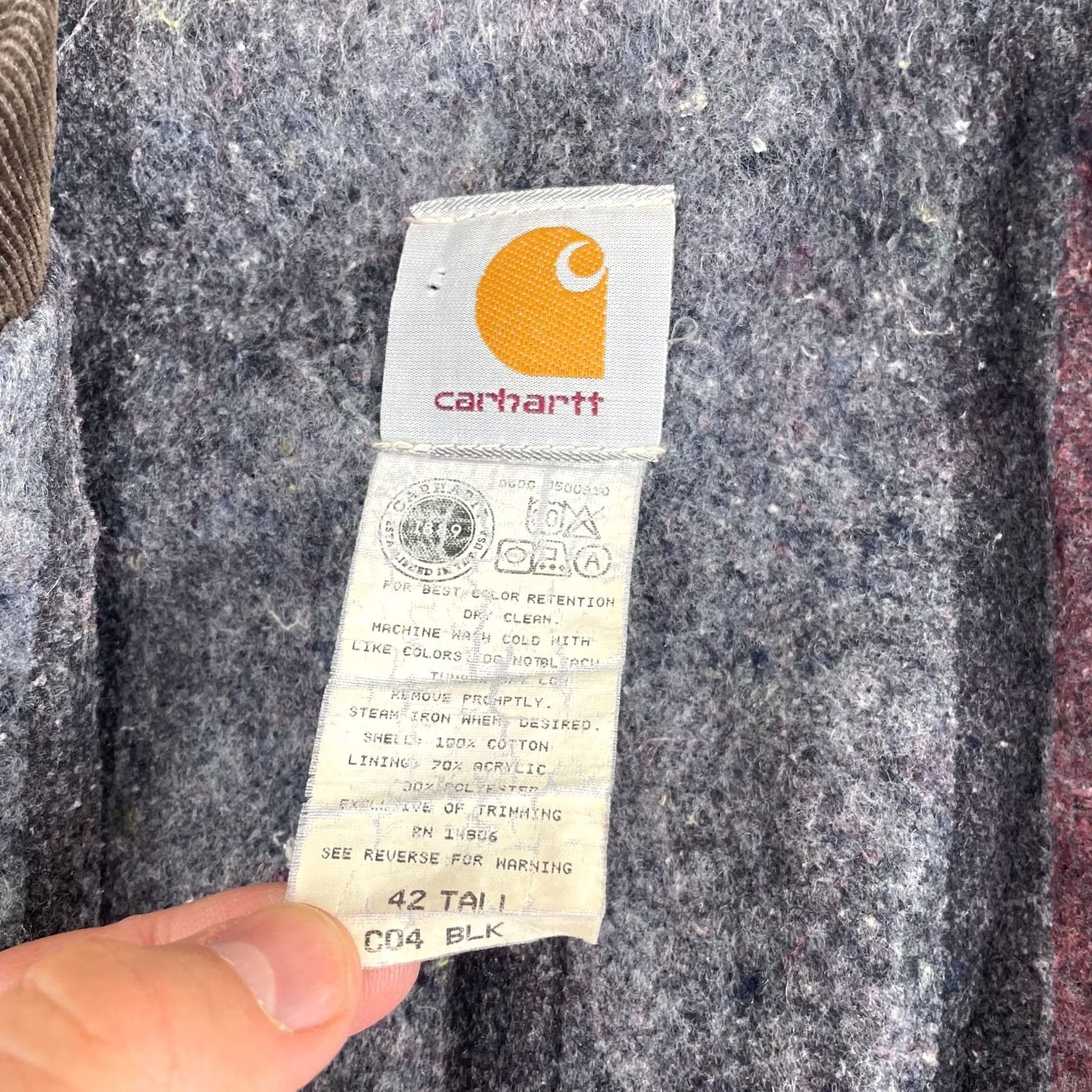Carhartt Vintage Carhartt Jacket Men 42 Tall Black Lined C04 Denim Workwear Chore Coat USA Union Barn Shirt Size US XS / EU 42 / 0 - 2 Thumbnail