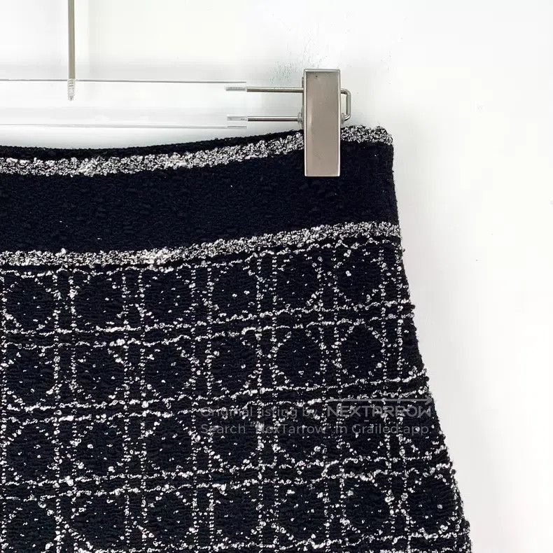 Dior Dior 24 black diamond cotton blended tweed front and back Size 25" / US 0 / IT 36 - 3 Thumbnail