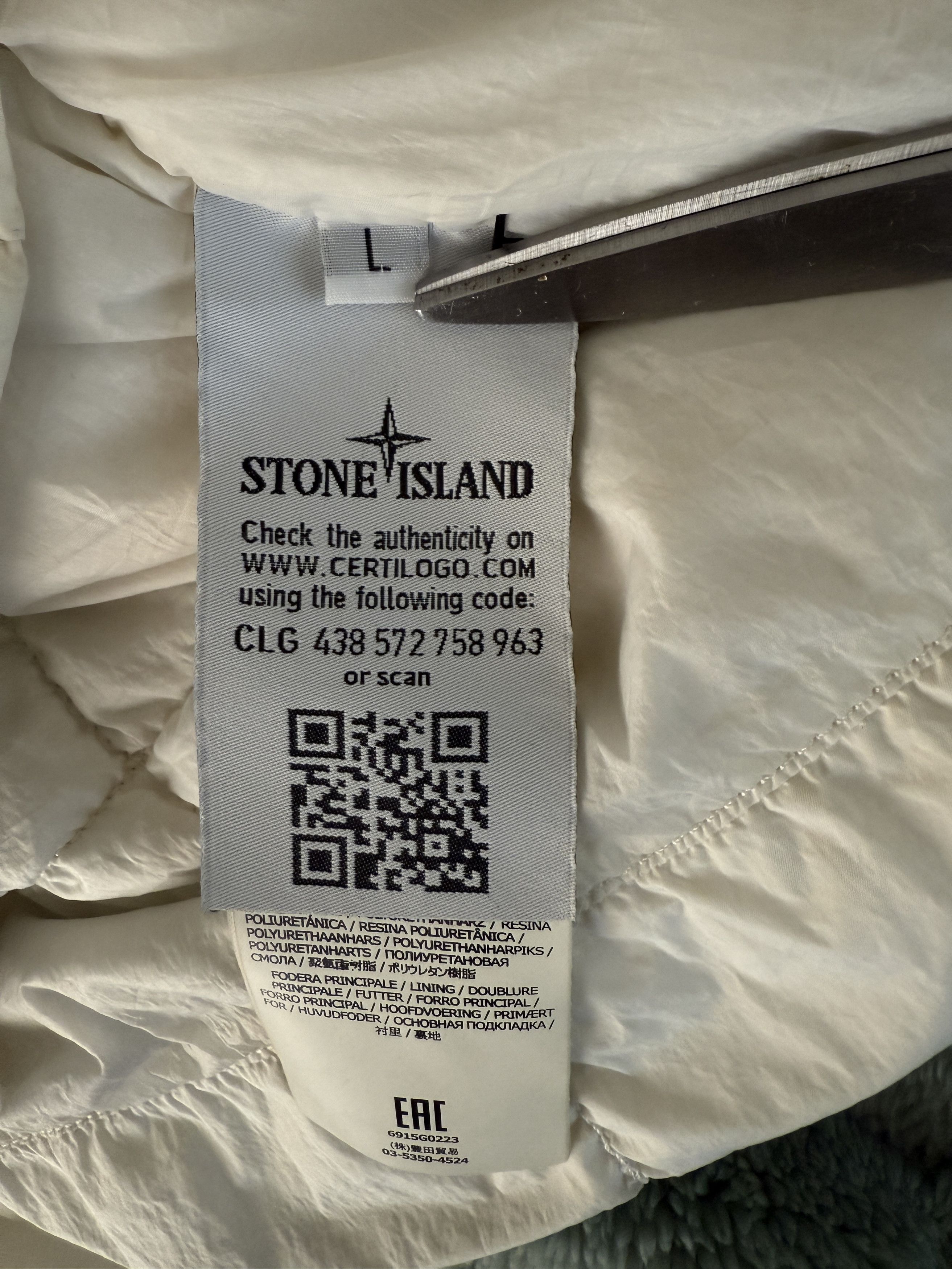 Stone Island Crinkle White Sleeveless Down Vest Size Large Size US L / EU 52-54 / 3 - 11 Thumbnail