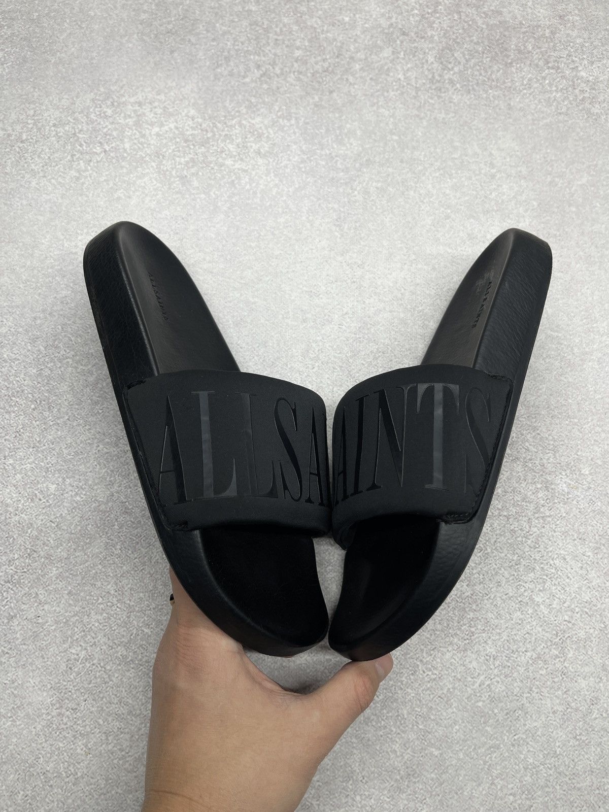 Allsaints Mens AllSaints Black Sliders Big Logo Size US 8 / EU 41 - 4 Thumbnail