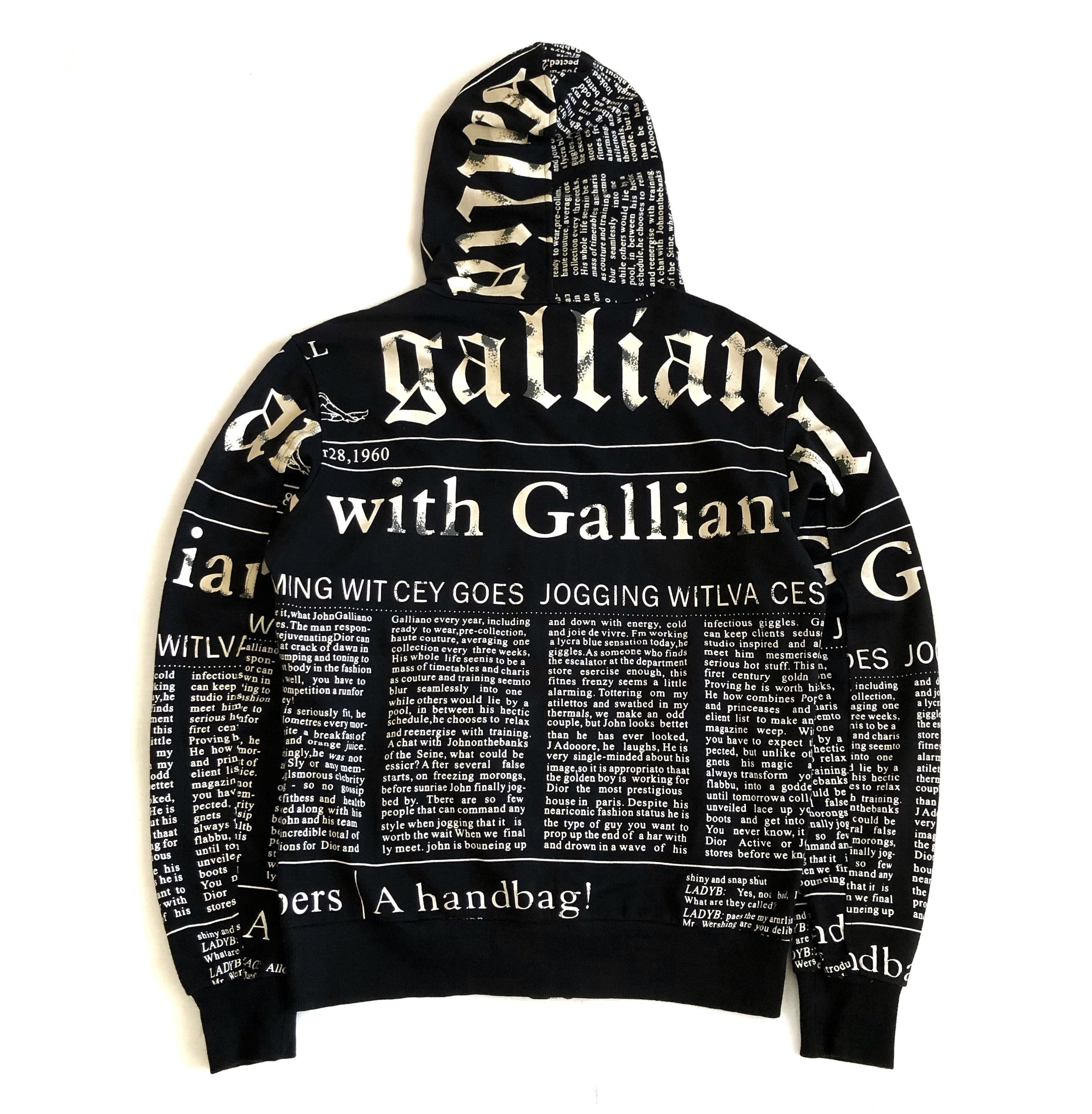 John Galliano VINTAGE GAZETTE BEACH WEAR ZIPPER HOODIE Size US L / EU 52-54 / 3 - 4 Thumbnail