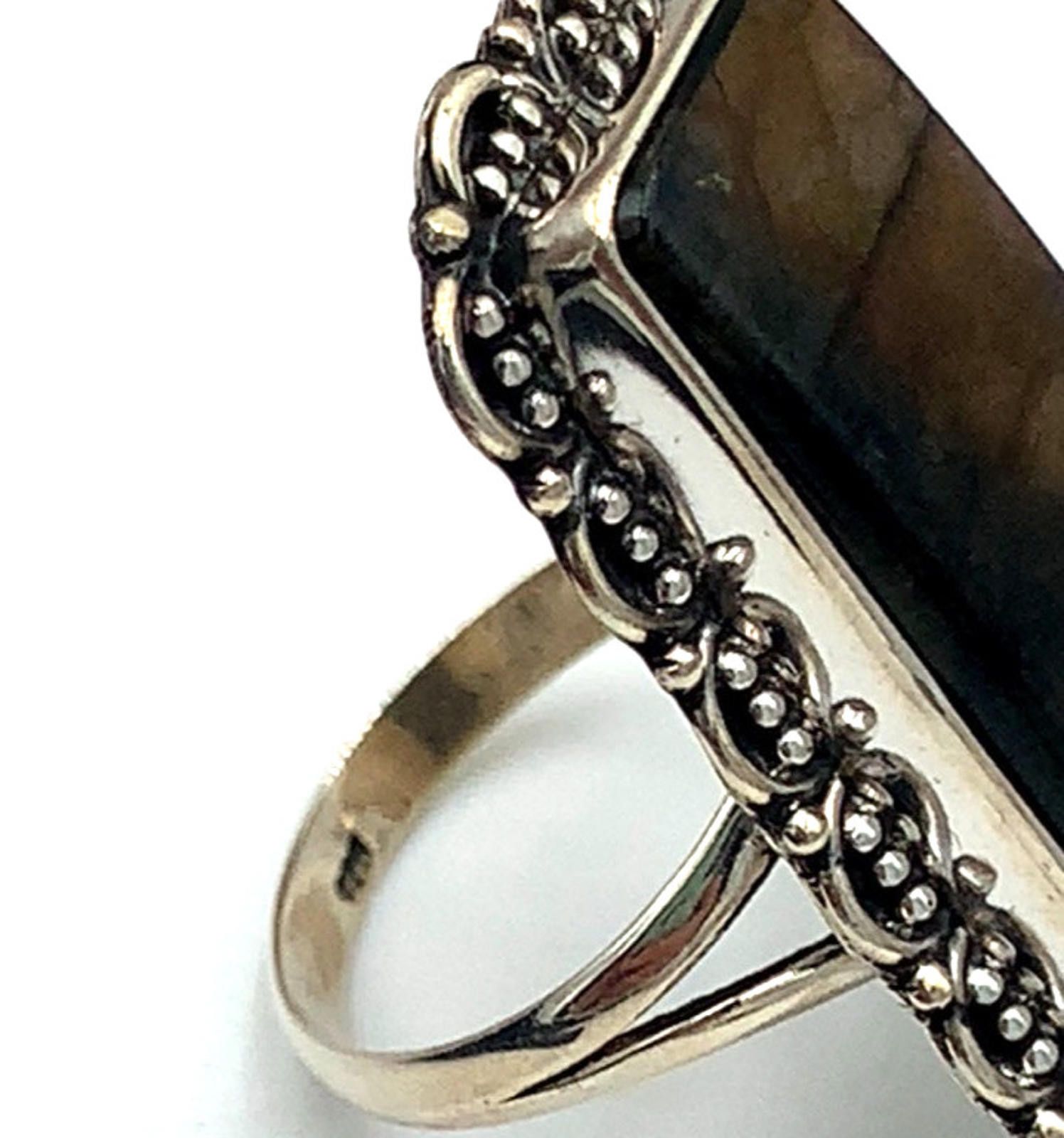 Other NOS Native American Navajo Labradorite Sterling Silver Ring Size ONE SIZE - 7 Thumbnail
