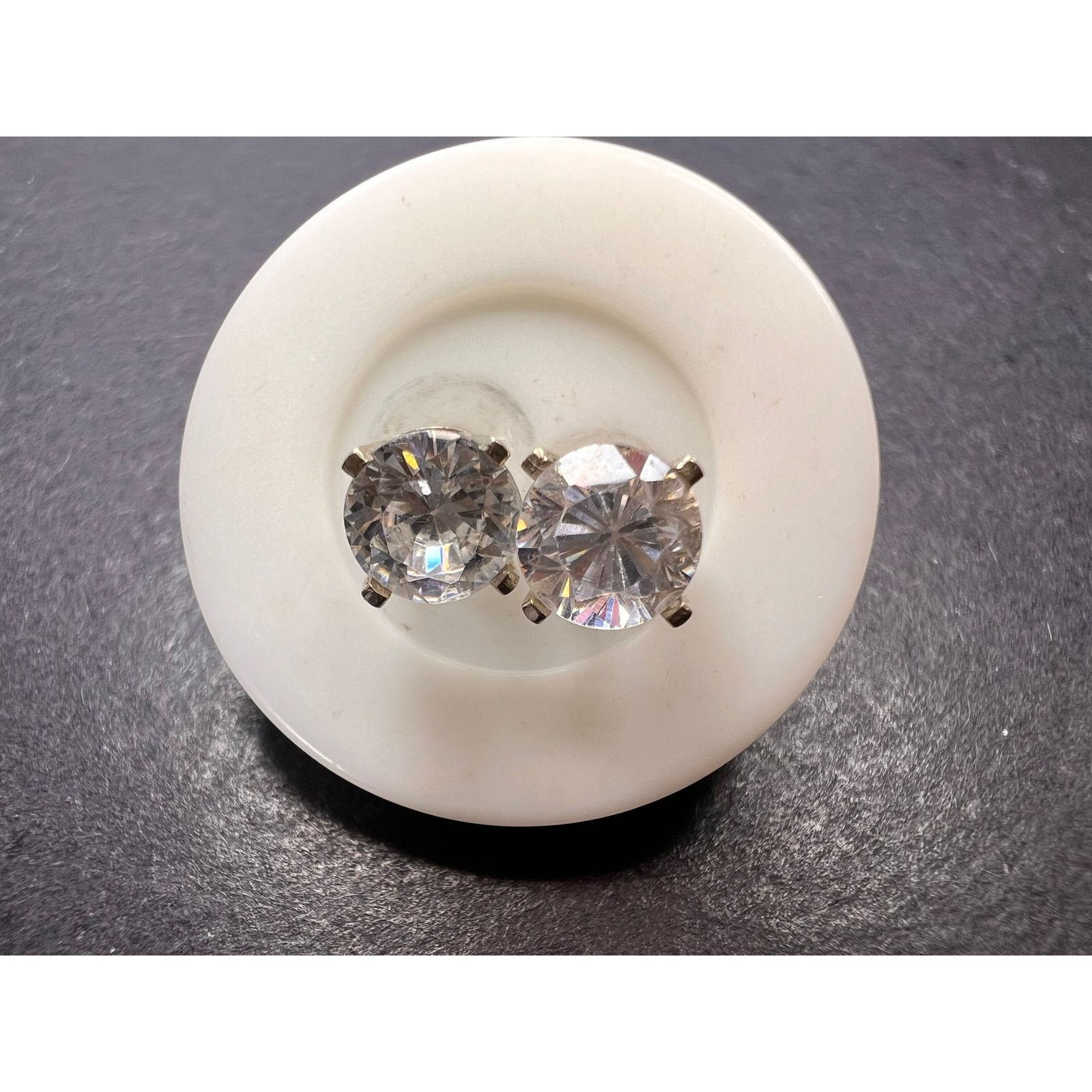 Other 14k white gold 6mm CZ solitaire stud earrings Size ONE SIZE - 5 Thumbnail