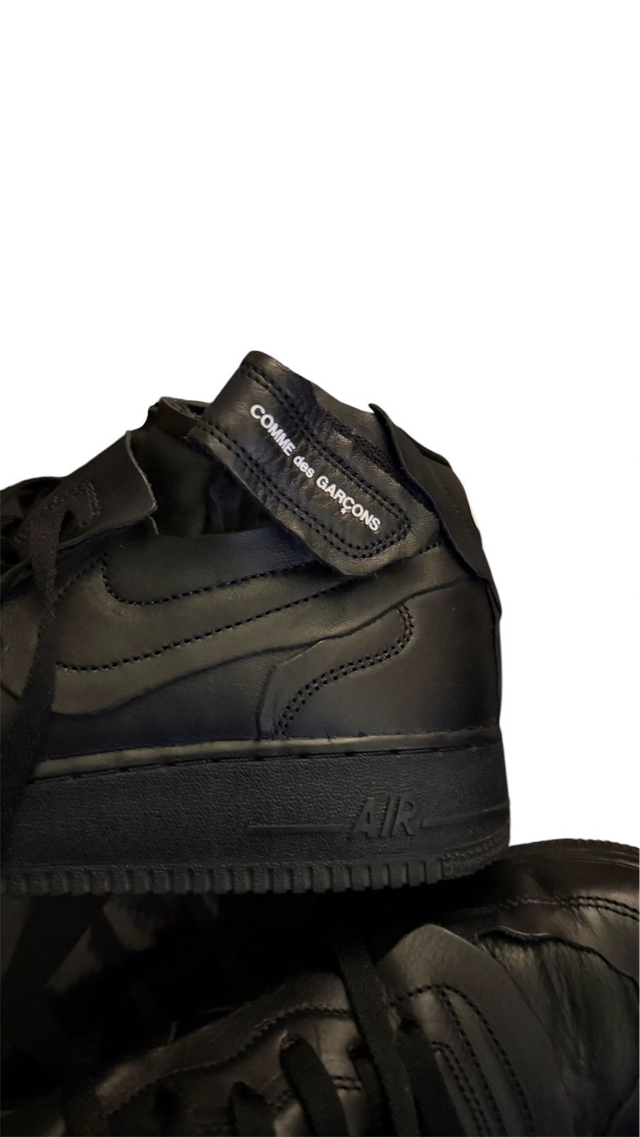 Comme des Garcons × Nike Comme Des Garçons Air Force One 1 Mid Black Size 10 Size US 10 / EU 43 - 6 Thumbnail